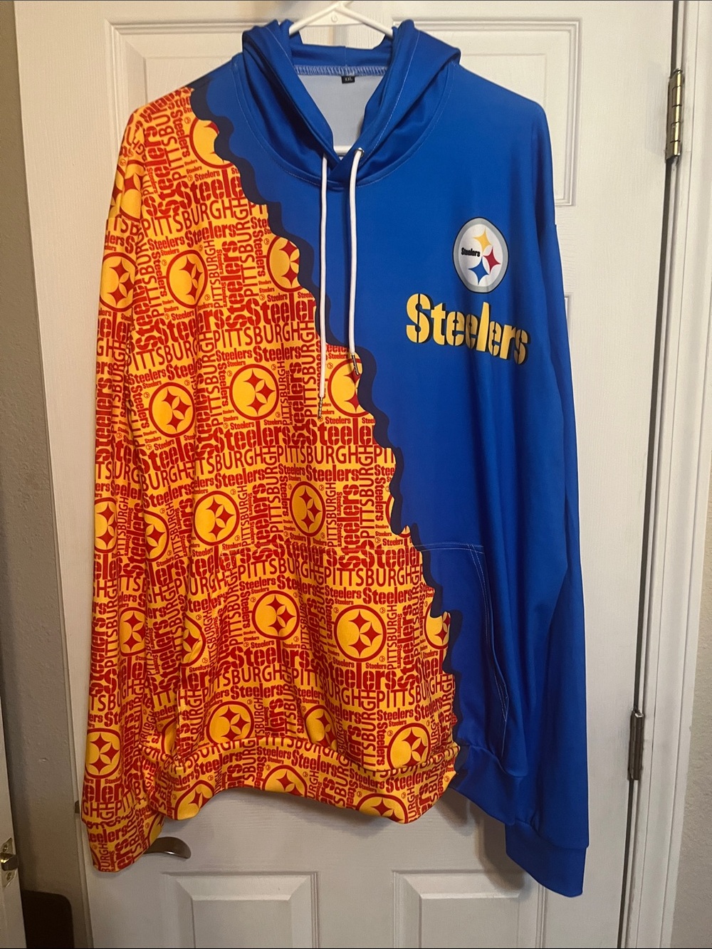 Blue and Yellow Pullover Hoodie
